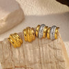 Wholesale Women's Stainless Steel Geometric Wave Cshaped Electroplated Earrings