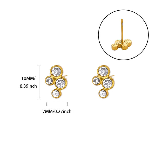 Wholesale Women's Stainless Steel Geometric Wave Pattern Electroplated Heart Earrings