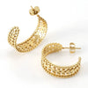Wholesale Women's Stainless Steel Geometric Wheat Ear Hollow Electroplated Earrings