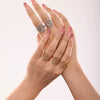 Wholesale Women's 316L Stainless Steel Geometric Whirlpool Handset Zircon Ring Pvd Plated 18K Real Gold Light Luxury Style