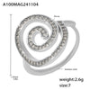 Wholesale Women's 316L Stainless Steel Geometric Whirlpool Handset Zircon Ring Pvd Plated 18K Real Gold Light Luxury Style