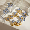 Wholesale Women's Stainless Steel Geometric Wind Earrings With Electroplating Treatment