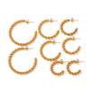 Wholesale Women's Stainless Steel Geometric Wreath Earrings 18K Goldplated Minimalist Hip Hop Style