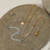 Wholesale Women's Stainless Steel Geometric Zircon Anklet Simple Fashion