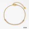 Wholesale Women's Stainless Steel Geometric Zircon Anklet Simple Fashion