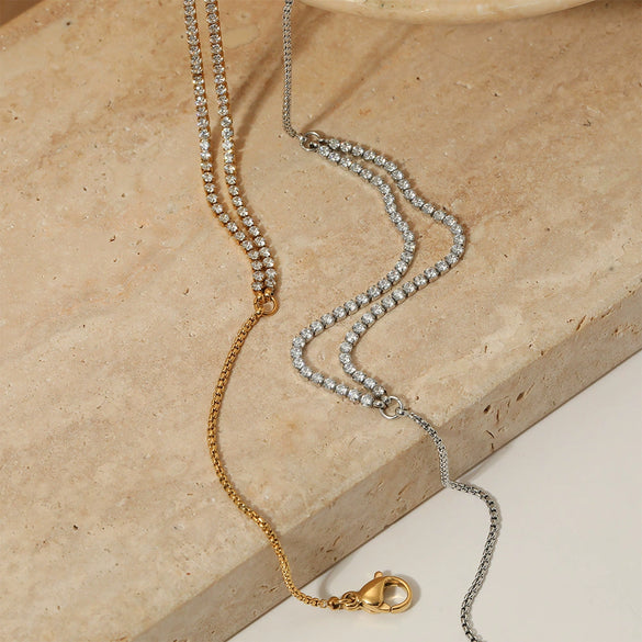 Wholesale Women's Stainless Steel Geometric Zircon Anklet Simple Fashion