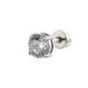 Wholesale Women's Stainless Steel Geometric Zircon Electroplated Round Ear Bone Nail Jewelry