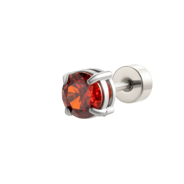 Wholesale Women's Stainless Steel Geometric Zircon Electroplated Round Ear Bone Nail Jewelry