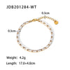 Wholesale Women's Stainless Steel Geometric Zircon Inlaid Bracelet With Gold Chain