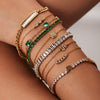 Wholesale Women's Stainless Steel Geometric Zircon Inlaid Bracelet With Gold Chain