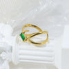Wholesale Women's Stainless Steel Geometric Zircon Ring Electroplated Gold Antifading