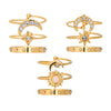 Wholesale Women's Stainless Steel Geometric Zircon Ring With Electroplating Ins Style Minimalist Design