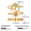 Wholesale Women's Stainless Steel Geometric Zircon Ring With Electroplating Ins Style Minimalist Design