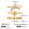 Wholesale Women's Stainless Steel Geometric Zircon Ring With Electroplating Ins Style Minimalist Design