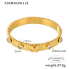Wholesale Women's 316L Stainless Steel Glass Zircon Butterfly Flower Bracelet With Electroplating And Simple Geometric Style
