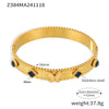 Wholesale Women's 316L Stainless Steel Glass Zircon Butterfly Flower Bracelet With Electroplating And Simple Geometric Style