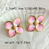 Wholesale Women's Stainless Steel Gold Plated Flower Geometric Earrings And Ring Set