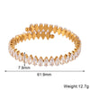 Wholesale Women's Stainless Steel Gold Plated Full Diamond Opening Bracelet With Adjustable Diamond Zircon Ring And Electroplating Treatment