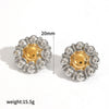 Wholesale Women's Stainless Steel Gold Plated Geometric And Floral Pattern Earrings