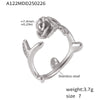 Wholesale Women's Stainless Steel Gold Plated Geometric Ferris Wheel 3D Rose Flower Open Ring Light Luxury Style
