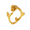 Wholesale Women's Stainless Steel Gold Plated Geometric Ferris Wheel 3D Rose Flower Open Ring Light Luxury Style