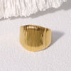 Wholesale Women's Stainless Steel Gold Plated Geometric Open Ring Minimalist Punk Style