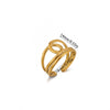 Wholesale Women's Stainless Steel Gold Plated Inlaid With Gold Geometric Fruit Pattern Open Ring Accessories