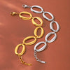 Wholesale Women's Stainless Steel Gold Plated Irregular Geometric Hollowout Bracelet Jewelry