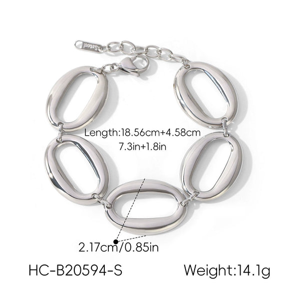Wholesale Women's Stainless Steel Gold Plated Irregular Geometric Hollowout Bracelet Jewelry