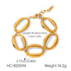 Wholesale Women's Stainless Steel Gold Plated Irregular Geometric Hollowout Bracelet Jewelry