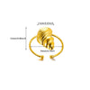 Wholesale Women's Stainless Steel Gold Plated Sunflower Butterfly Snake Open Ring