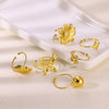 Wholesale Women's Stainless Steel Gold Plated Sunflower Butterfly Snake Open Ring