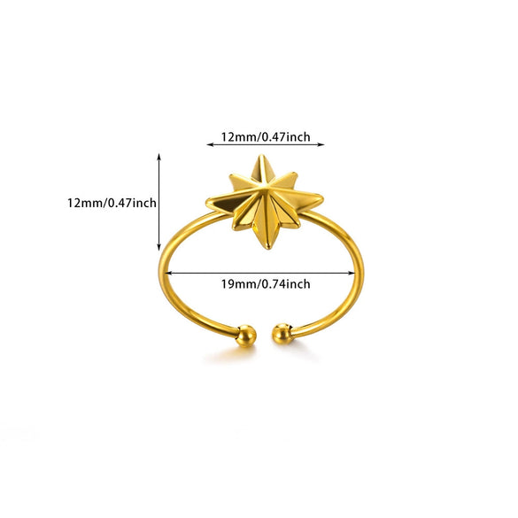 Wholesale Women's Stainless Steel Gold Plated Sunflower Butterfly Snake Open Ring