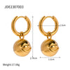 Wholesale Women's Stainless Steel Gold Plated Twist Hoop Earrings And Lip Ball Pendant With Letters Numbers Text Design