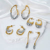 Wholesale Women's Stainless Steel Golden Crescent Geometric U Shaped Fashion Minimalist Electroplated Niche Earrings