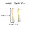 Wholesale Women's Stainless Steel Golden Crescent Geometric U Shaped Fashion Minimalist Electroplated Niche Earrings