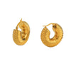 Wholesale Women's Stainless Steel Goldplated Electric Water Pipe Shape Earrings