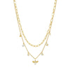 Wholesale Women's Stainless Steel Goldplated Fashion Flower Necklace With Electroplating Treatment