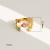 Wholesale Women's Stainless Steel Goldplated Flower Openended Stackable Ring