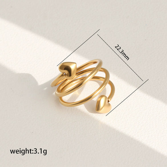 Wholesale Women's Stainless Steel Goldplated Flower Openended Stackable Ring