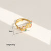 Wholesale Women's Stainless Steel Goldplated Flower Openended Stackable Ring