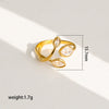 Wholesale Women's Stainless Steel Goldplated Flower Openended Stackable Ring