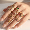 Wholesale Women's Stainless Steel Goldplated Flower Openended Stackable Ring