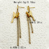 Wholesale Women's Stainless Steel Goldplated Flowerpatterned Long Tassel Earrings