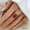 Wholesale Women's Stainless Steel Goldplated Geometric Oildrip Adjustable Open Nonfading Ring