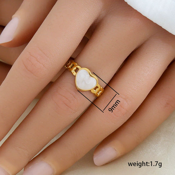 Wholesale Women's Stainless Steel Goldplated Geometric Oildrip Adjustable Open Nonfading Ring