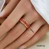 Wholesale Women's Stainless Steel Goldplated Geometric Oildrip Adjustable Open Nonfading Ring