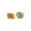 Wholesale Women's Stainless Steel Goldplated Geometric Personality Inlay Earrings
