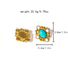 Wholesale Women's Stainless Steel Goldplated Geometric Personality Inlay Earrings