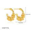 Wholesale Women's Stainless Steel Goldplated Geometric Spiral Ring Earrings